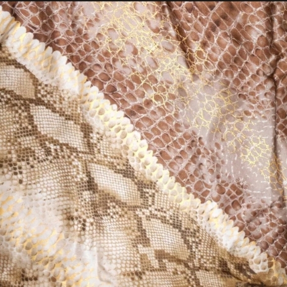 Adrienne Vittadini Nude Tan Brown Snake Scarf - Picture 7 of 8